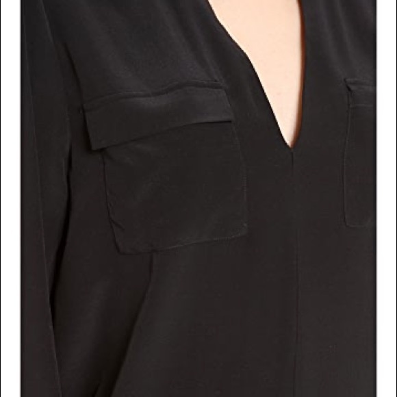 Joie Black Silk Margo Blouse with Grey Accents - Picture 12 of 12